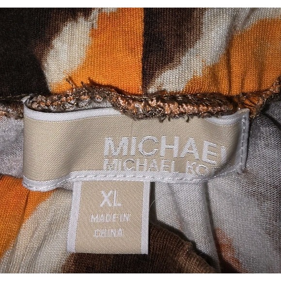 🧡🤎 Michael Kors Women's Tie-Dye Argyle Maxi Skirt Sz XL – Boho Chic Drawstring - Picture 3 of 3